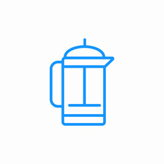 french press coffee icon sign vector