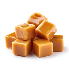 Delicious Caramel Candy Cubes Sweet Treat Gourmet Food  Close Up Shot