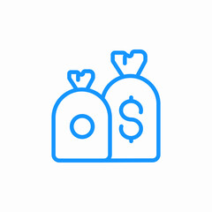 money bags pair icon sign vector