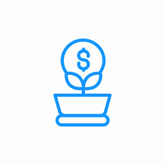 money plant growth icon sign vector