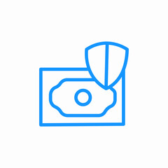 money shield security icon sign vector
