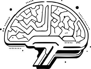 Flat Brain Icon – Mind, Intelligence, and Thinking Vector Symbol