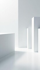 Fototapeta premium Abstract gray line separates sleek white buildings Subtle vector design , composition, sleek