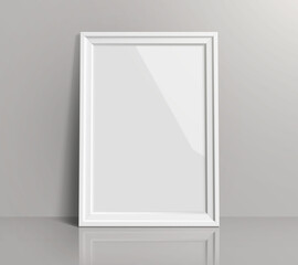 Realistic White Photo Frame Template