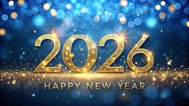 Sparkling New Year 2026 Greeting Card Background