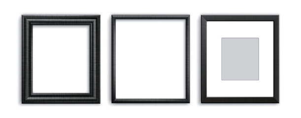 Realistic Black Photo Frame Template