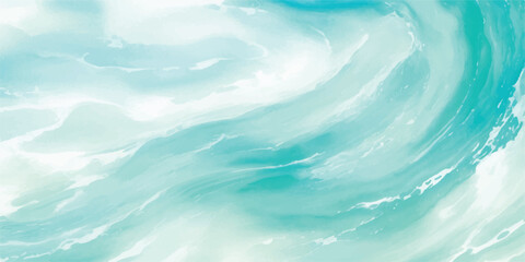 Tranquil watercolor sea texture featuring light blue and green hues. Hand-painted abstract art perfect for backgrounds, invitations, and creative projects.
