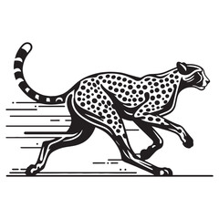 Professional sprinting cheetah silhouette vector for clean branding – cheetah silhouette – cheetah vector – cheetah illustration – silhouette of cheetah

