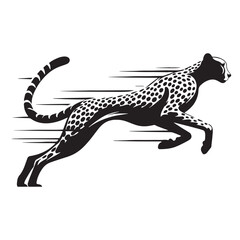 Refined sprinting cheetah silhouette vector for powerful brand identity – cheetah silhouette – cheetah vector – cheetah illustration – silhouette of cheetah

