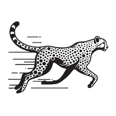 Streamlined sprinting cheetah silhouette vector perfect for creative formats – cheetah silhouette – cheetah vector – cheetah illustration – silhouette of cheetah

