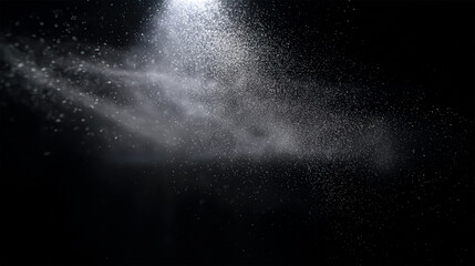 Million of Star Dust, Photo image of falling down shower rain snow, heavy snows storm flying. Freeze shot on black background isolated overlay. Golden light Spray water fog smoke as star particle.