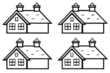 Frosty Rooftop Scene Outline Art