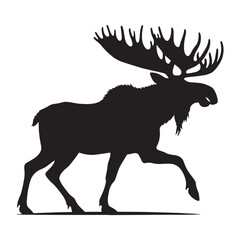 Bold moose silhouette vector ideal for modern graphic design – moose silhouette – moose vector – moose illustration – silhouette of moose

