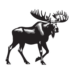 Signature moose silhouette vector tailored for unique brand identity – moose silhouette – moose vector – moose illustration – silhouette of moose

