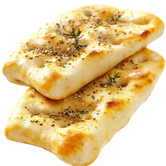 Delicious Focaccia Stack. Oven-Baked Bread With Herbs And Spices. Perfect For Mediterranean Cuisine, Appetizers, And Rustic Food Concepts