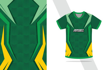 Specification Soccer Sport mockup background , Esports Gaming T Shirt Jersey template in color green  combinationEPS 10