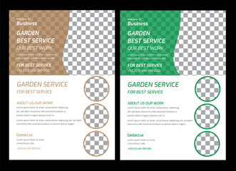 Garden Flyer size is A4 lawn & garden flyer design template landscaping services Tree and gardening service poster leaflet design. lawnmower flyer. Lawn care social media post promotion template desig