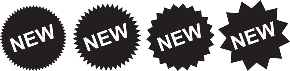 Fototapeta premium New Label collection set. Sale tags. Discount red ribbons, banners and icons. Shopping Tags. Sale icons. Red isolated on white background, vector illustration.