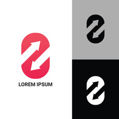 Logo Minimalis letter O and arrow vector illustration