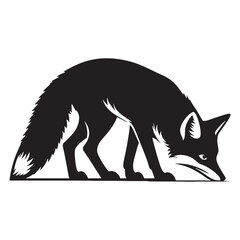 Sneaking fox silhouette vector tailored for crisp digital and print applications – fox silhouette – fox vector – fox illustration – silhouette of fox

