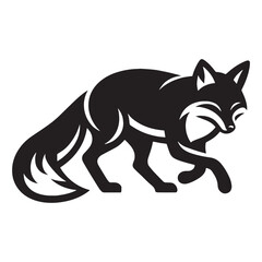 Sneaking fox silhouette vector built with smooth curve and subtle detail – fox silhouette – fox vector – fox illustration – silhouette of fox

