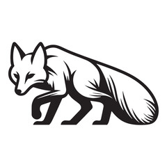 Sneaking fox silhouette vector crafted with refined edge and clean outline – fox silhouette – fox vector – fox illustration – silhouette of fox

