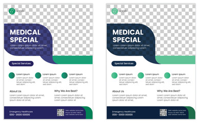 Obraz premium Corporate healthcare and medical flyer design template for print.