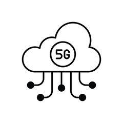 5G Cloud Computing Icon vector stock illustration