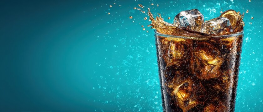 Refreshing root beer float day design on vibrant turquoise background