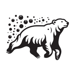 Clean vector of polar bear with stylized form for graphic branding – polar bear silhouette – polar bear vector – polar bear illustration – silhouette of swimming polar bear

