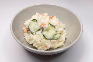 Japanese potato salad with cucumber and carrot