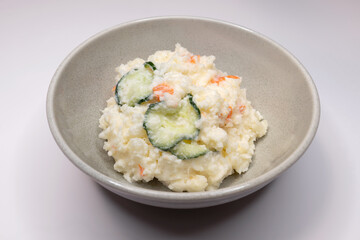 Japanese potato salad with cucumber and carrot