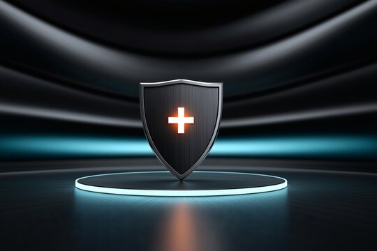 Data protection shield hologram virtual environment ar profile technology digital security