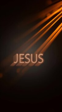 Glowing  sign that says jesus