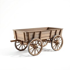 Wagon on a White Background