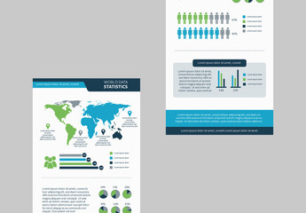 Blue And Green World Data Chart Population Infographic