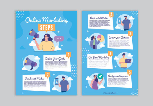 Blue And White Digital Promotion Strategy Infographic