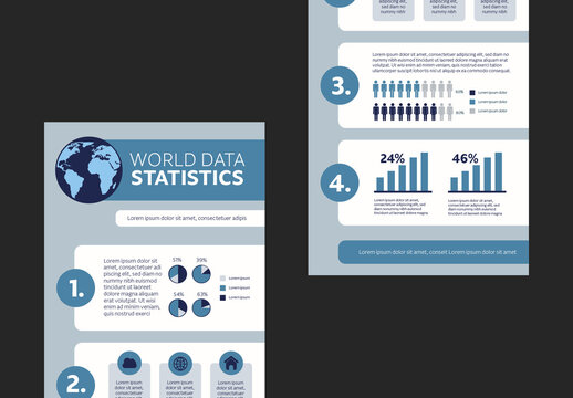 Gray And Blue Global Data Analysis World  Stats Infographic