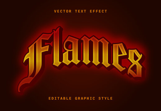 Yellow And Red Gothic Burning Font Text Effect