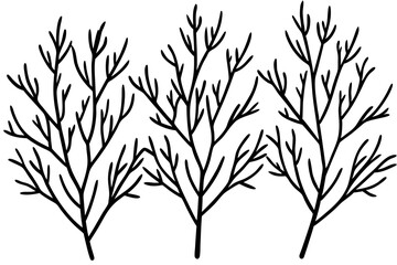Nature-Inspired Frosted Branches Line Art