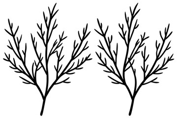 Nature-Inspired Frosted Branches Line Art