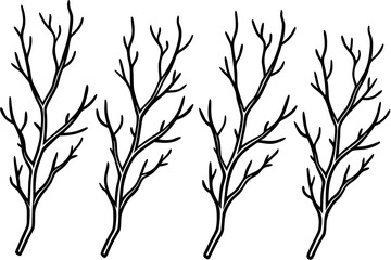 Nature-Inspired Frosted Branches Line Art