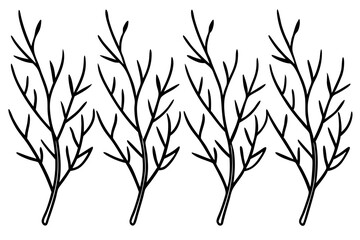 Nature-Inspired Frosted Branches Line Art