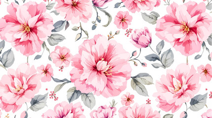 Floral seamless pattern, watercolor flowers
