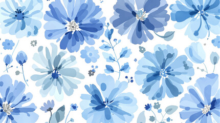 Floral seamless pattern, watercolor flowers
