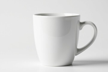 White ceramic mug isolated on white background, studio shot, coffee cup