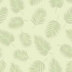Vector seamless pattern with realistic watercollor painted tropical palm trees
