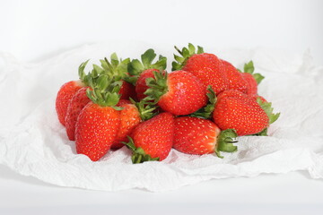strawberries on a white background