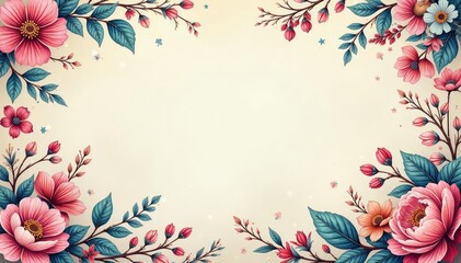 Delicate paisley with stylized floral elements, soft color palette , background, floral pattern design