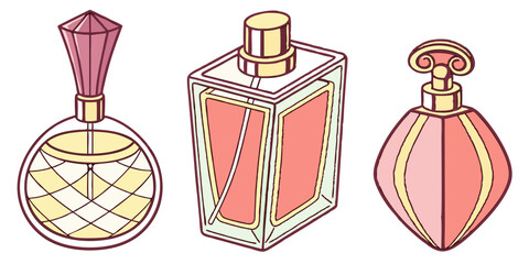 vector illustration of perfume bottles